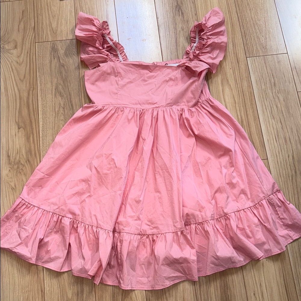 Club London Maternity Pink Ruffled Sleeveless Dress